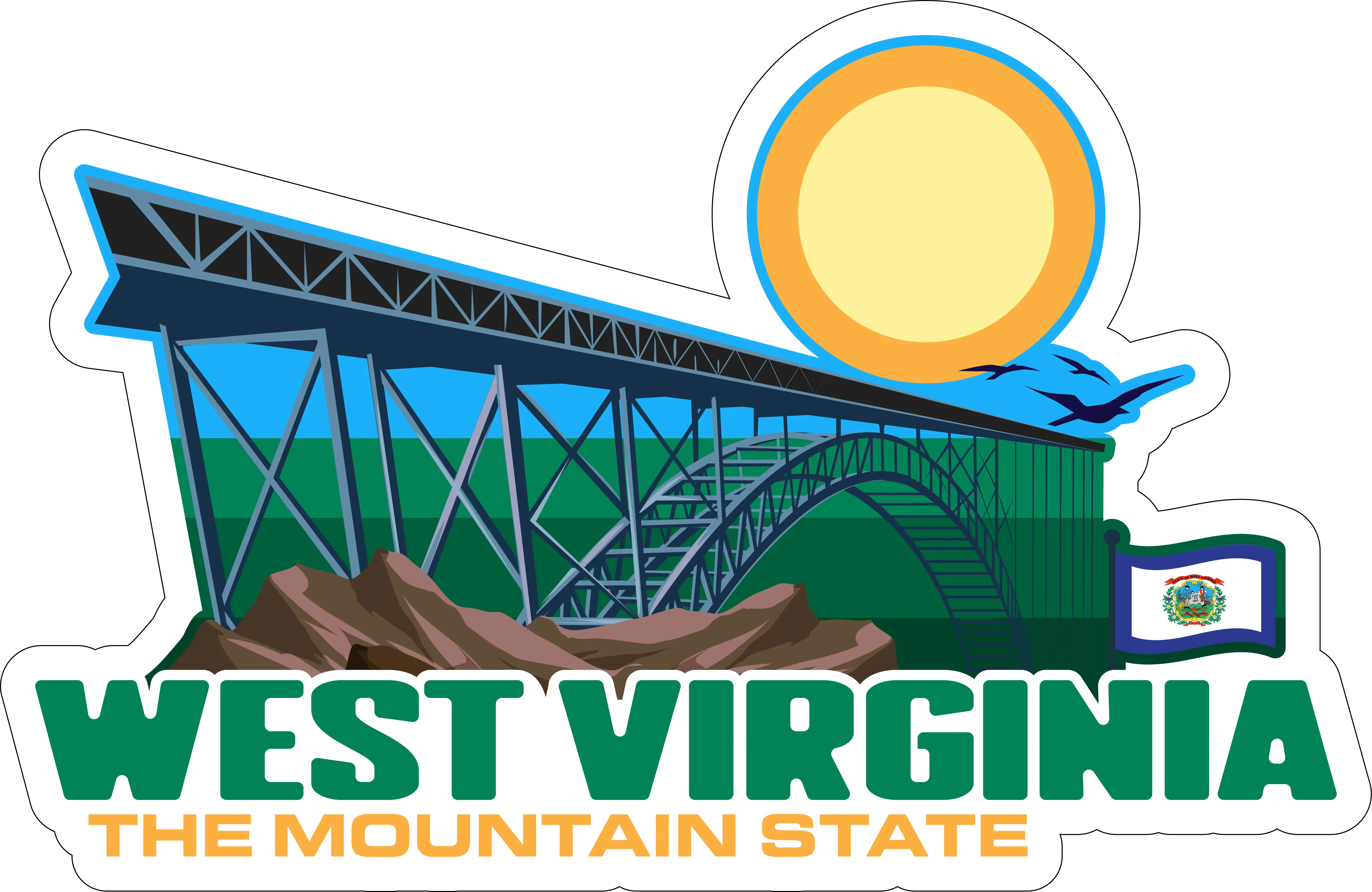 West Virginia Adventure Sticker